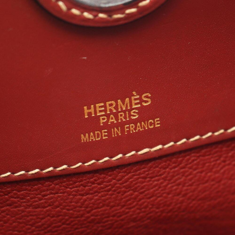 Hermes HERMES Dalvy MM Rouge H Handbag, Calfskin (Cowhide), Box Calf Leather,... - Picture 4 of 11